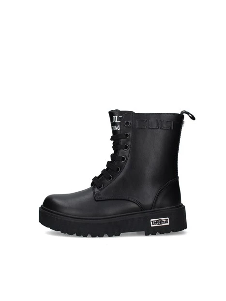 ANFIBI CON LACCI E SUOLA PLATFORM BAMBINA NERO