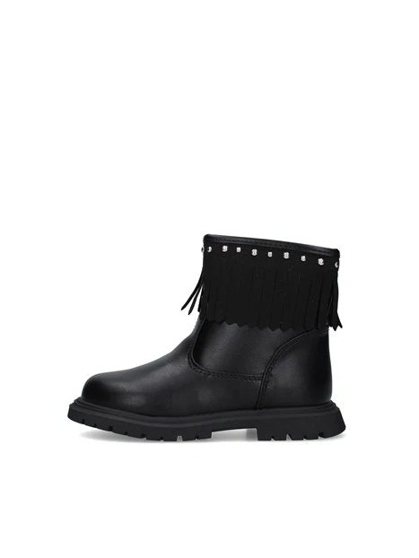 STIVALETTI T-768 CON FRANGE BAMBINA NERO