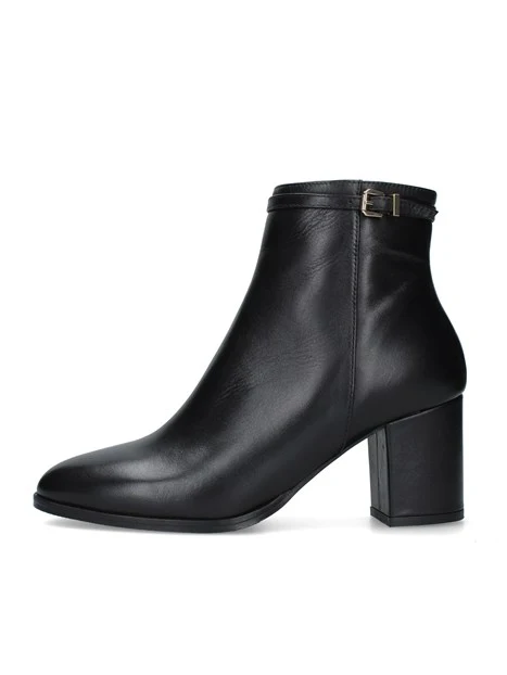 STIVALETTI TACCO CON CINTURINO DONNA NERO