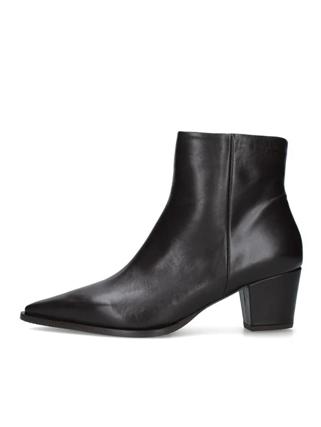 STIVALETTI TACCO ALTO IN PELLE CON PUNTA ALLUNGATA DONNA MARRONE