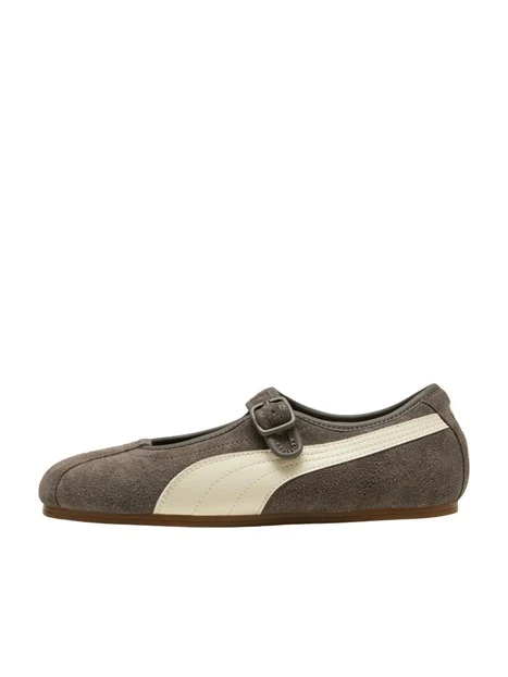 BALLERINE MARY JANE EFFETTO SUEDE DONNA MARRONE