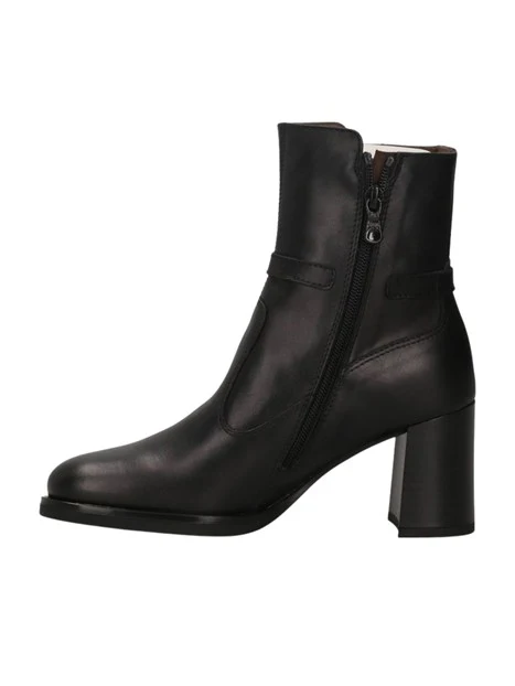 STIVALETTI TACCO ALTO CON ZIP LATERALE IN PELLE DONNA NERA