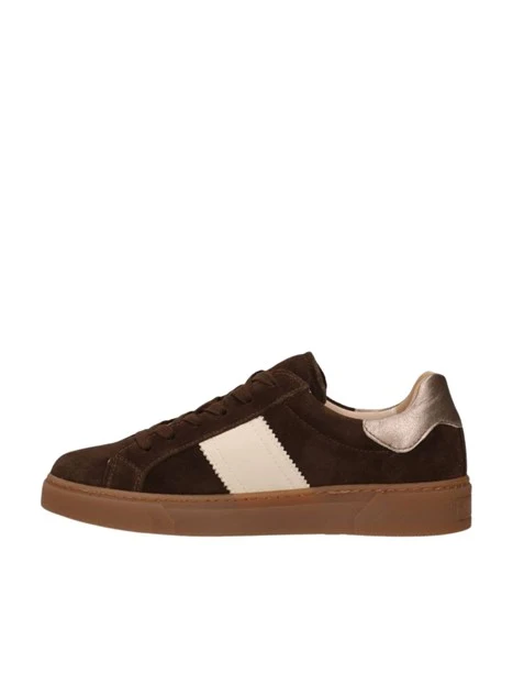 SNEAKERS BASSE IN CAMOSCIO CON BANDA LATERALE DONNA TESTA DI MORO