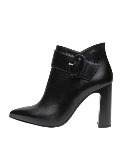 STIVALETTI TACCO ALTO ELEGANTI IN PELLE DONNA NERO