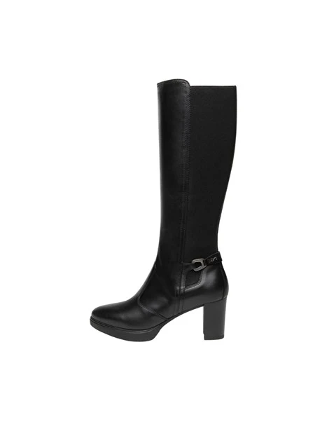 STIVALI TACCO ALTO CON INSERTO ELASTICIZZATO DONNA NERO