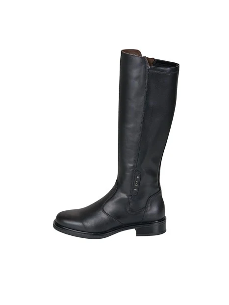 STIVALI TACCO BASSO CON GAMBALE ELASTICIZZATO DONNA NERO
