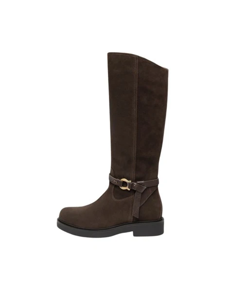 STIVALI TACCO BASSO ELEGANTI DONNA MARRONE