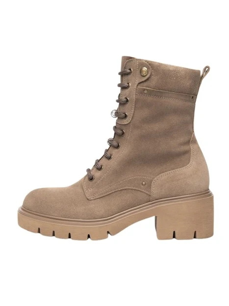 ANFIBI IN SUEDE CON STRINGHE E PLATEAU DONNA TORTORA