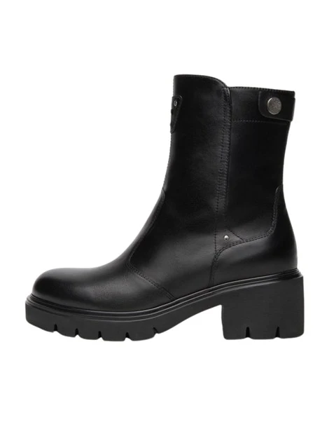STIVALETTI A TACCO ALTO LOGATI CON ZIP DONNA NERO