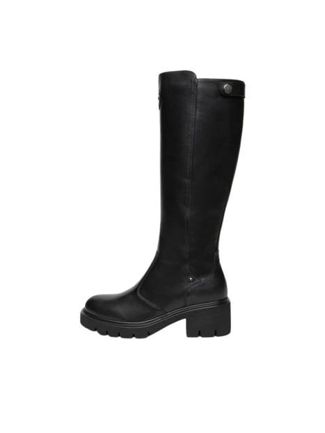 STIVALI A TACCO ALTO ESSENZIALI CON ZIP DONNA NERO