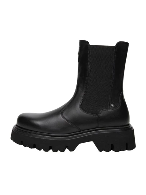 STIVALETTI A TACCO BASSO CASUAL DONNA NERO