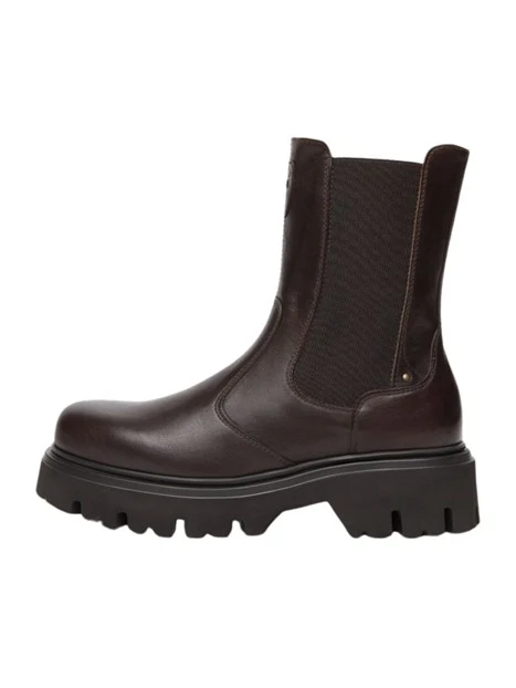 STIVALETTI A TACCO BASSO CASUAL DONNA MARRONE