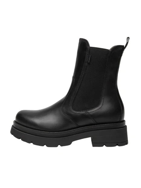 STIVALETTI A TACCO BASSO CHELSEA ELASTICO DONNA NERO