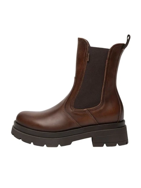 STIVALETTI A TACCO BASSO CHELSEA ELASTICO DONNA MARRONE
