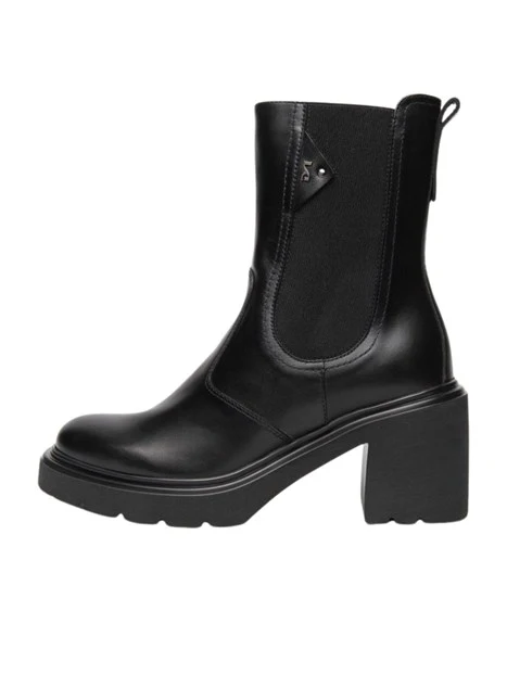 STIVALETTI A TACCO ALTO CHELSEA LINEA PULITA DONNA NERO