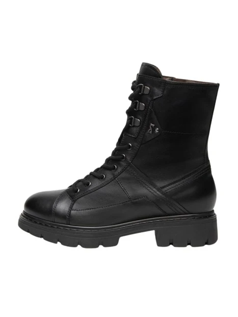 ANFIBI A TACCO BASSO STRINGATI CON ZIP DONNA NERO