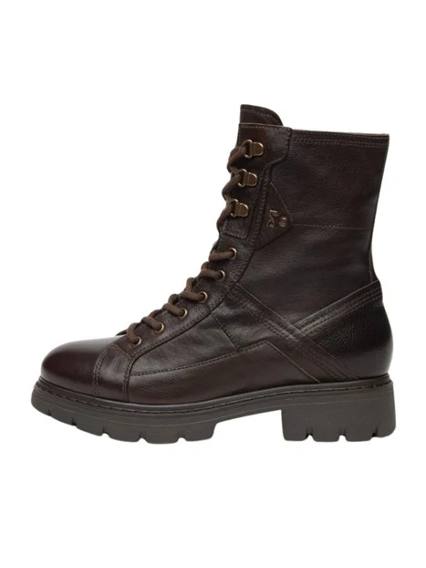 ANFIBI A TACCO BASSO STRINGATI CON ZIP DONNA MARRONE