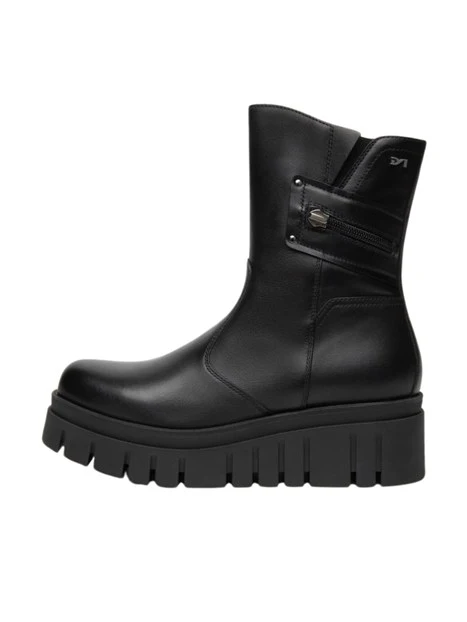 STIVALETTI PLATFORM CON ZIP DONNA NERO