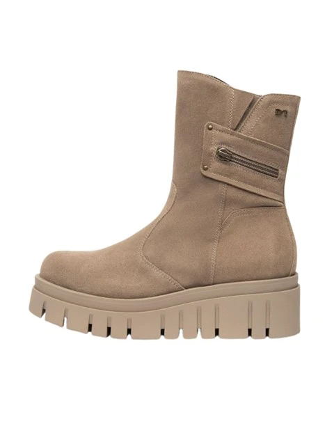 STIVALETTI PLATFORM CON ZIP DONNA TORTORA