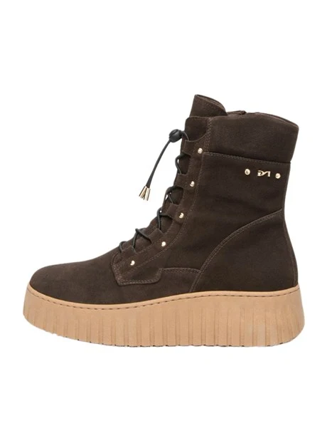 STIVALETTI PLATFORM IN SUEDE DONNA MARRONE