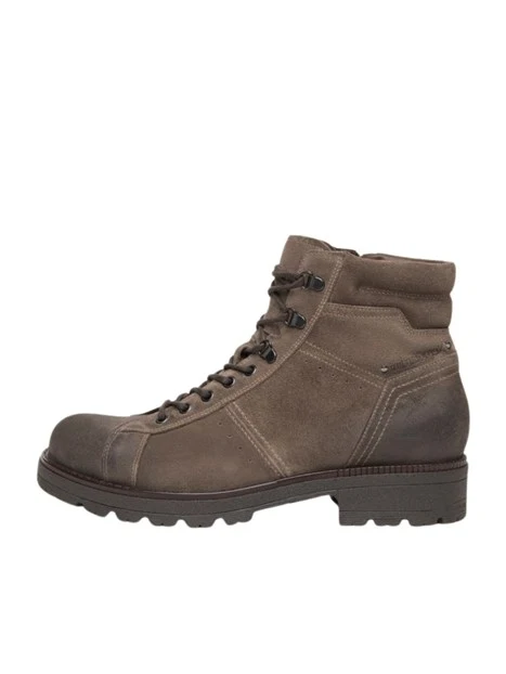 ANFIBI A TACCO BASSO IN SUEDE STRINGATI CON ZIP UOMO TORTORA