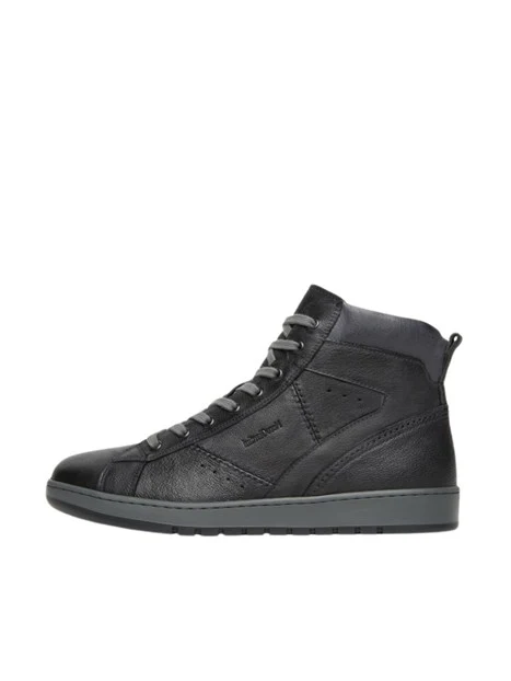 SNEAKERS ALTE CON ZIP E STRINGHE UOMO NERO
