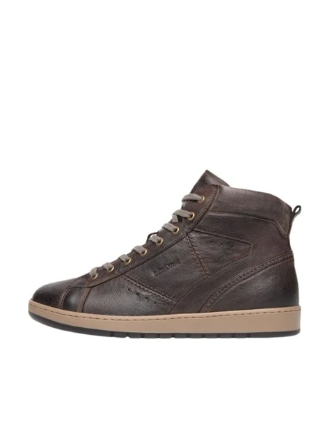 SNEAKERS ALTE CON ZIP E STRINGHE UOMO MARRONE