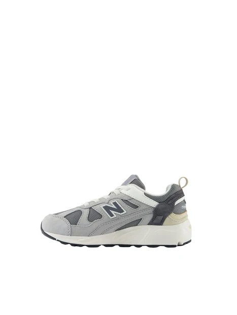 SNEAKERS BASSE CON PANNELLI IN CAMOSCIO BAMBINO GRIGIO