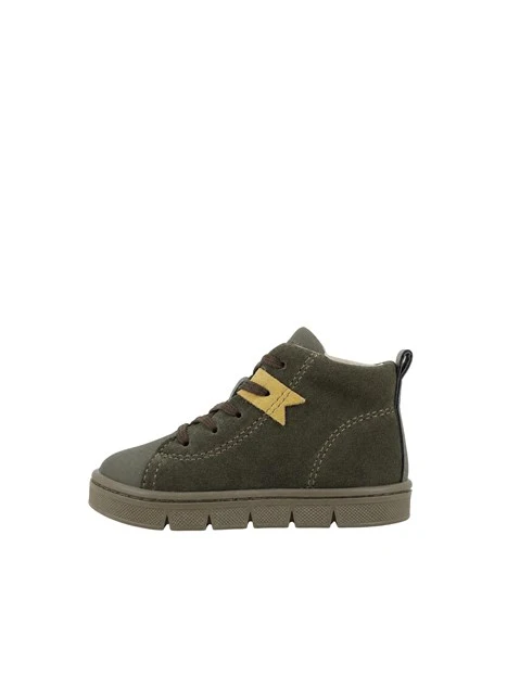 SNEAKERS ALTE IN CAMOSCIO CON ZIP BAMBINO VERDE