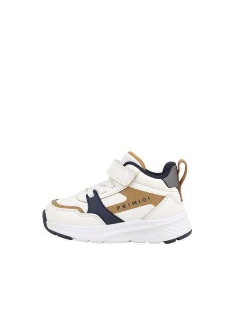 SNEAKERS ALTE IN PELLE CON STRAPPO BAMBINO BIANCO