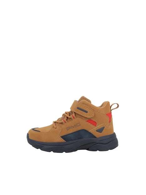 SNEAKERS ALTE CON STRAP BAMBINO MARRONE