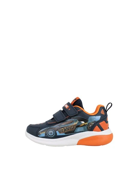 SNEAKERS BASSE CON DOPPIO STRAP E STAMPA AUTO BAMBINO BLU