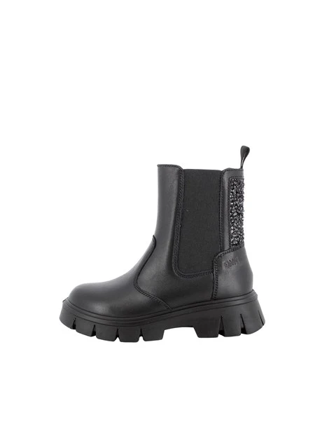 STIVALETTI CHELSEA CON PAILLETTES E SUOLA CHUNKY BAMBINA NER