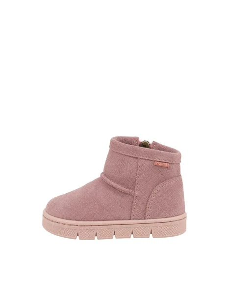 STIVALETTI BASSI IN CAMOSCIO CON ZIP LATERALE BAMBINA ROSA