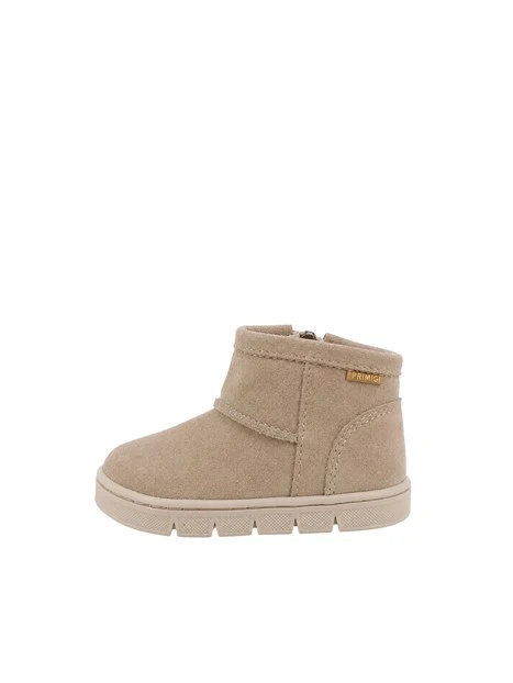 STIVALETTI BASSI IN CAMOSCIO CON ZIP LATERALE BAMBINA BEIGE