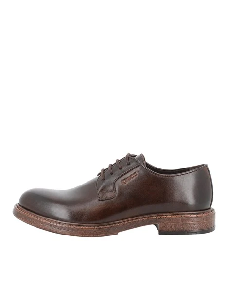 STRINGATE DERBY IN PELLE UOMO MARRONE