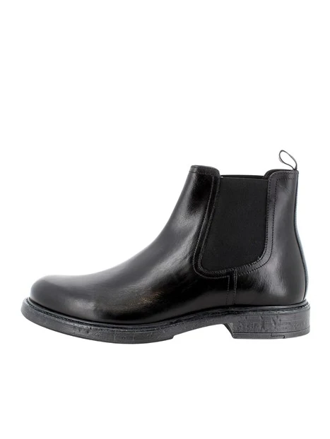 STIVALETTI TACCO BASSO CHELSEA IN PELLE UOMO NERO