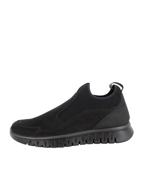 SNEAKERS SLIP ON IN NABUK UOMO NERO