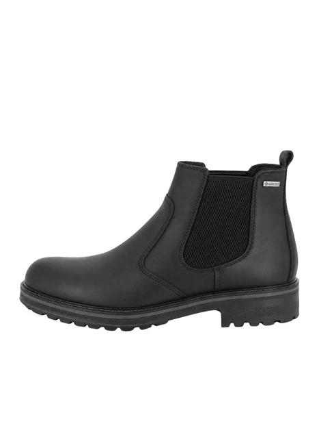 STIVALETTI TACCO BASSO IN NABUK GORETEX CON INSERTI ELASTICI UOMO NERO