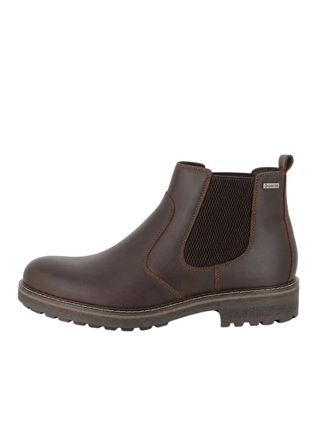 STIVALETTI TACCO BASSO IN NABUK GORETEX CON INSERTI ELASTICI UOMO MARRONE