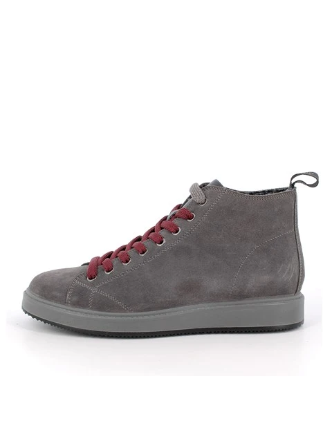 SNEAKERS ALTE IN PELLE SCAMOSCIATA UOMO ANTRACITE