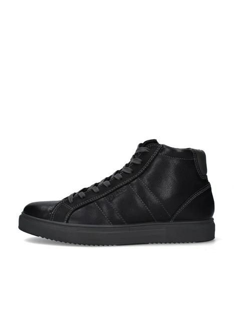 SNEAKERS ALTE IN PELLE UOMO NERO