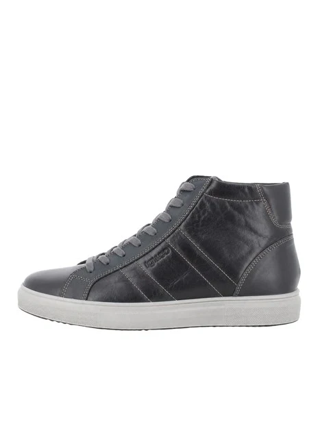 SNEAKERS ALTE IN PELLE UOMO BLU