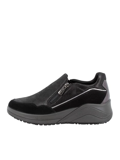 SNEAKERS SLIP ON CON ZIP E ZEPPA DONNA NERO