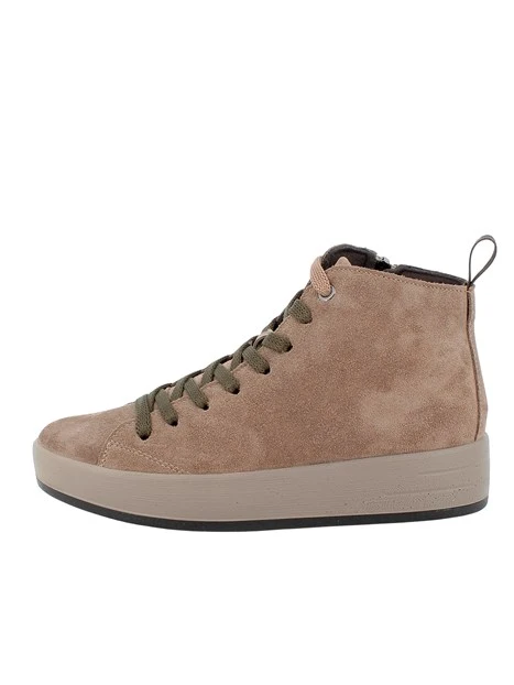 SNEAKERS ALTE IN CAMOSCIO CON LACCI DONNA BEIGE