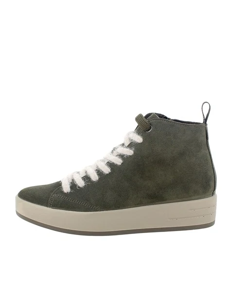 SNEAKERS ALTE IN CAMOSCIO CON LACCI DONNA VERDE