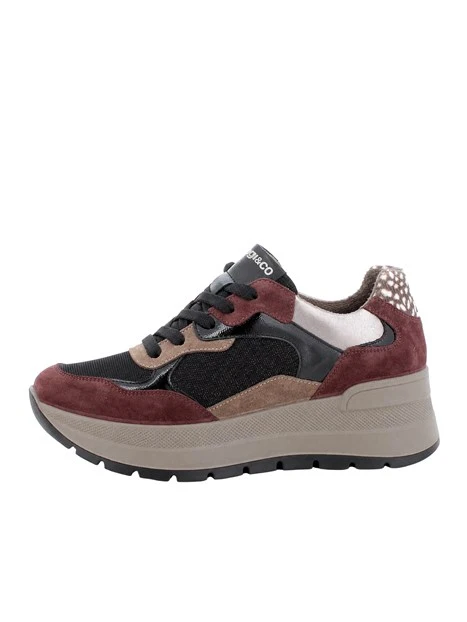 SNEAKERS BASSE MULTICOLOR CON INSERTI IN CAMESOCIO DONNA BORDEAUX