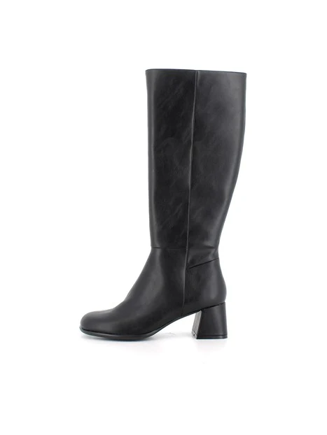 STIVALI TACCO ALTO EFFETTO PELLE DONNA NERO