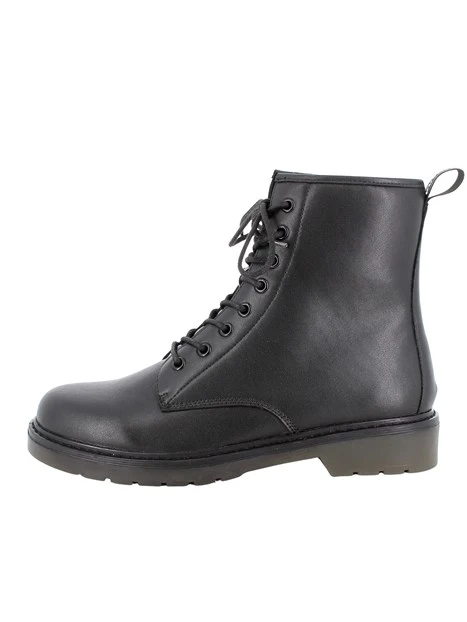 ANFIBI IN PELLE E CON LACCI DONNA NERO