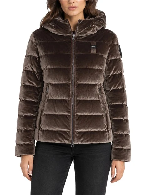 PIUMINO IN VELLUTO DONNA MARRONE